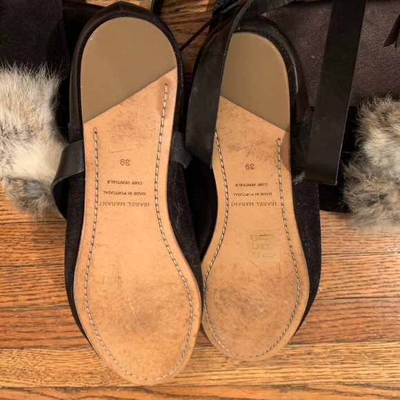 Isabel Marant Louise Paris flat boot with fur - Picture 3 of 3